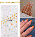 Spring Daisy Flower Nail Stickers 5D Embossed
