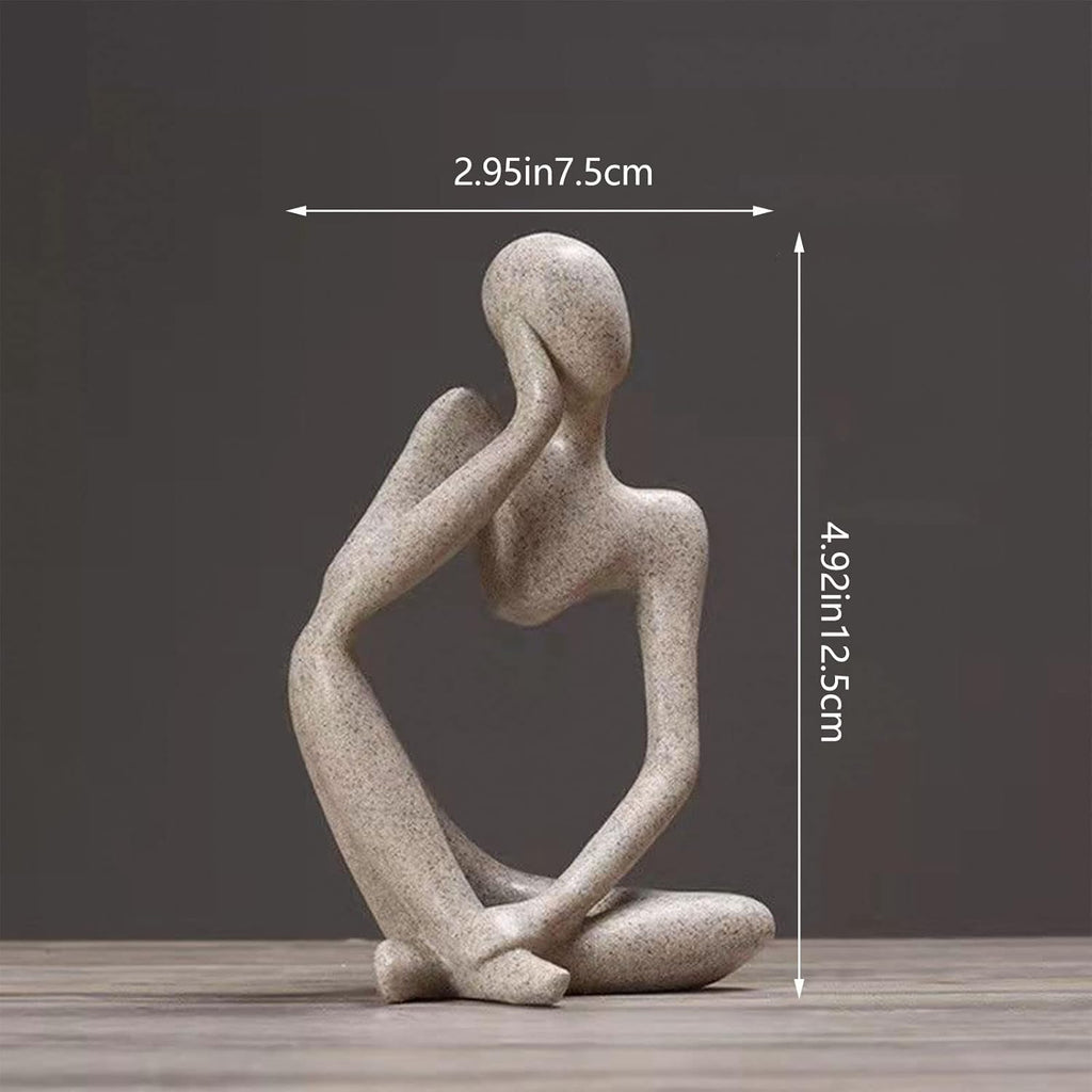 Thinker Statue Sandstone Resin Sculpture