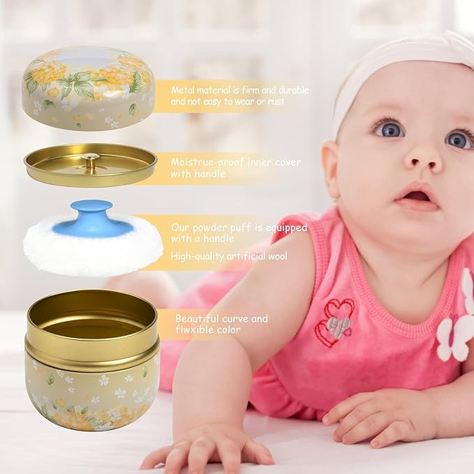 Body Powder Case with Puff Container