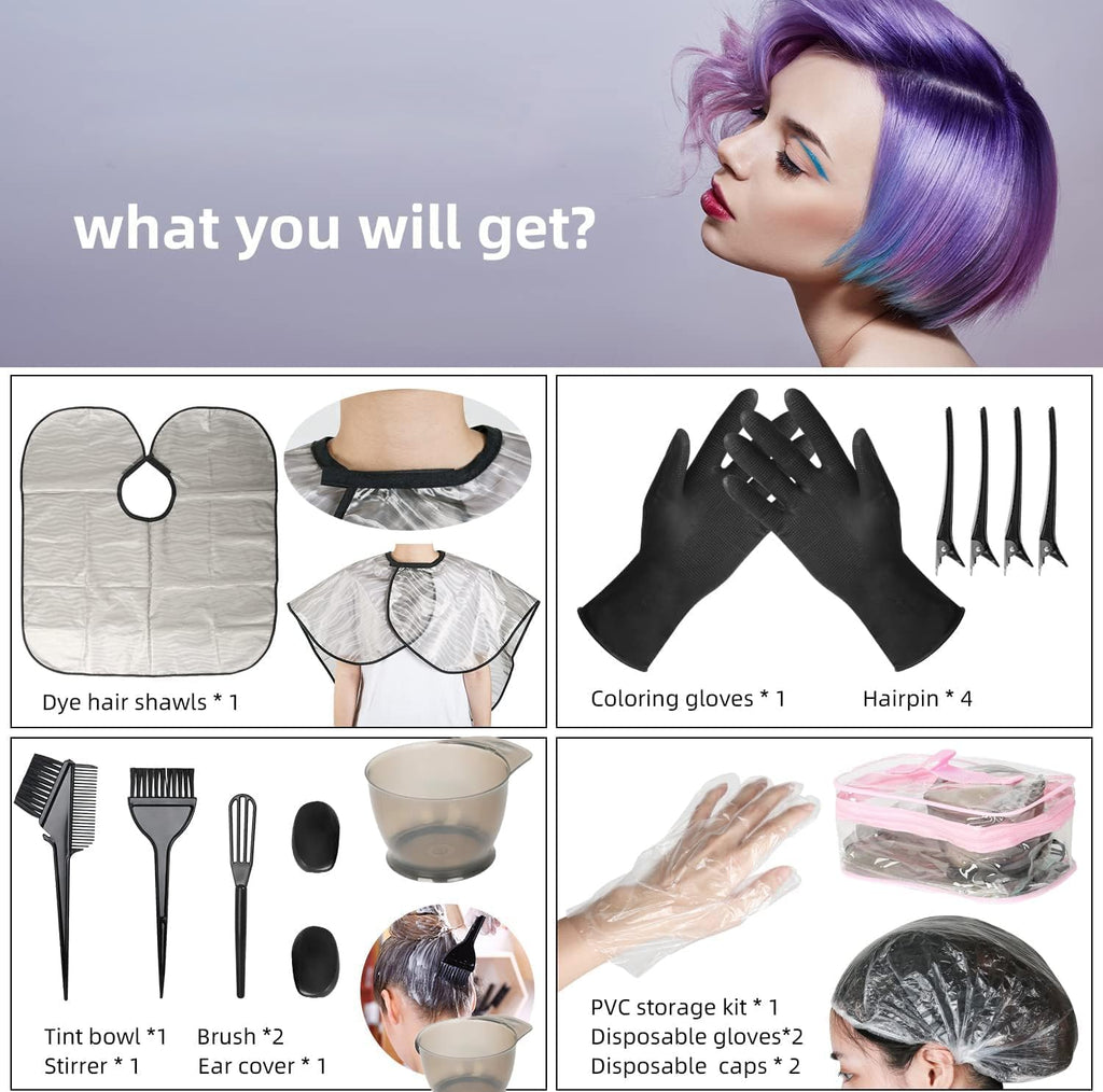 Hair Dye Coloring Kit 16 Pcs
