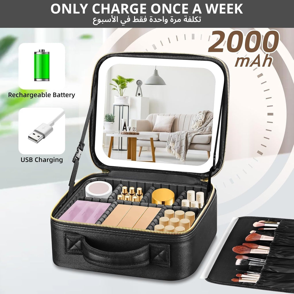 Makeup Bag with LED Mirror