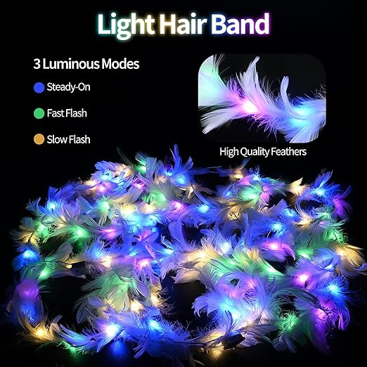LED Flower Crown Hair Band Pack of 10