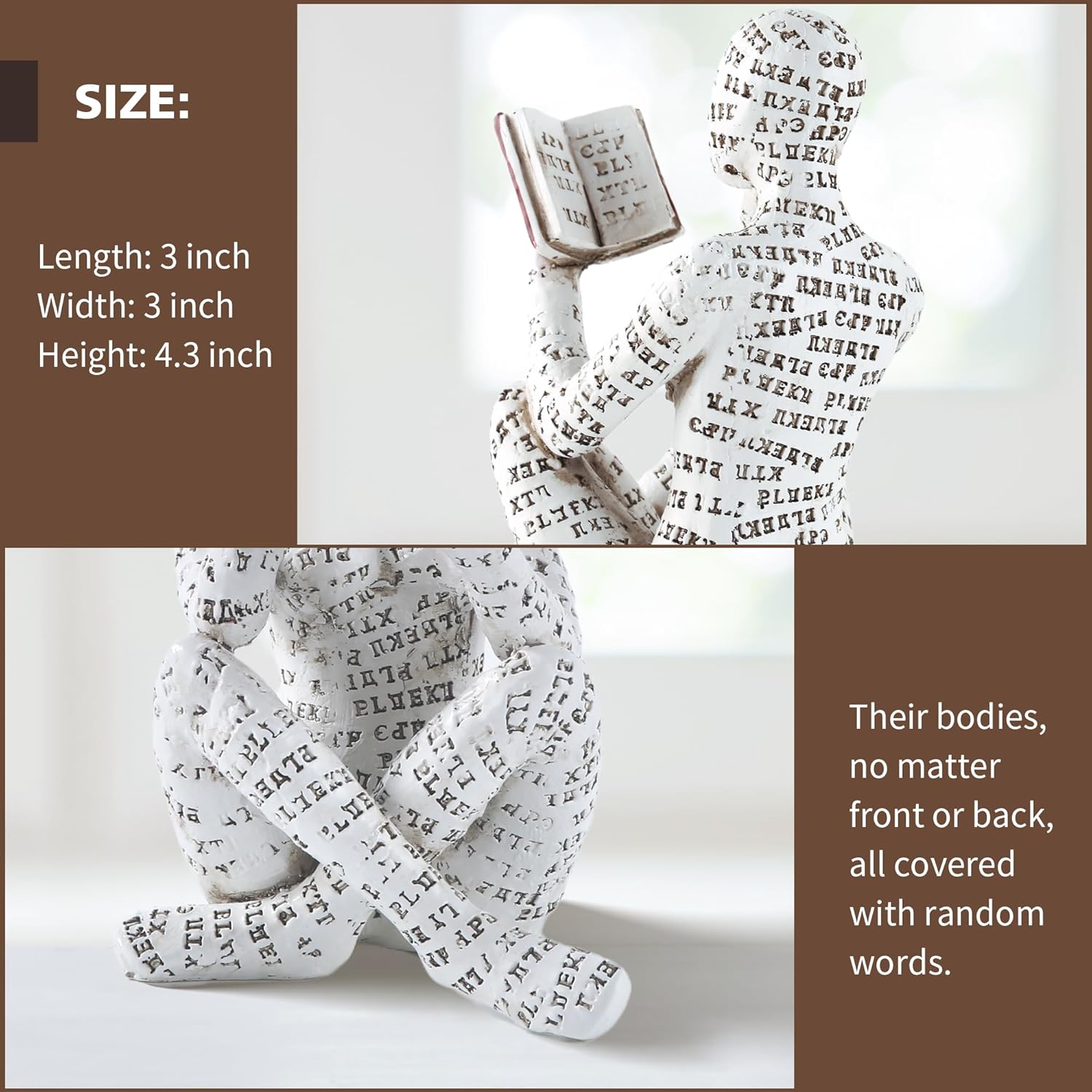 Home Decor Pulp Reading Women Statue
