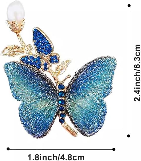 Gold Plated Crystal  Butterfly Pins for Women & Girls