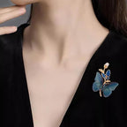 Gold Plated Crystal  Butterfly Pins for Women & Girls