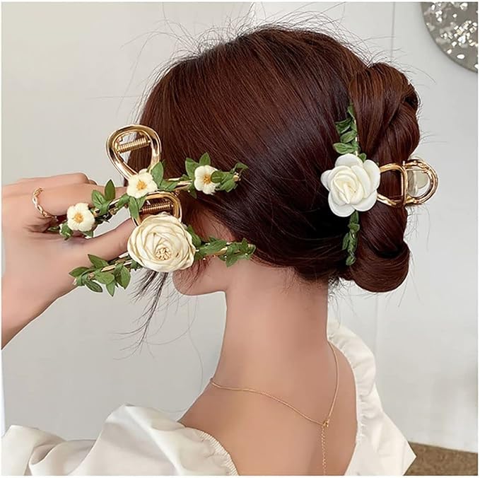 3 Pcs Large Butterfly Flower Hair Claw Clips for Women