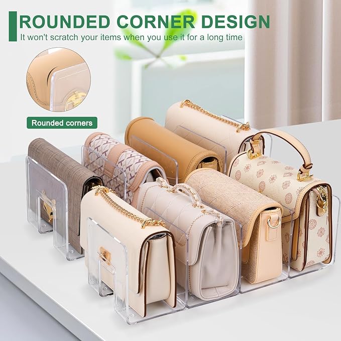 2 Pack Large Acrylic Purse Organizer for Closet