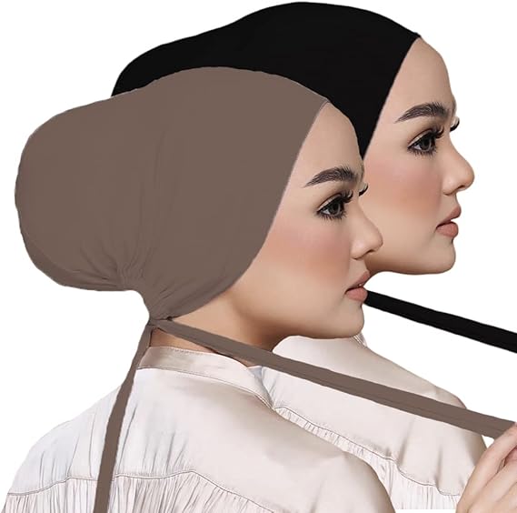 2 Pieces Muslim Hijab Cap for Women