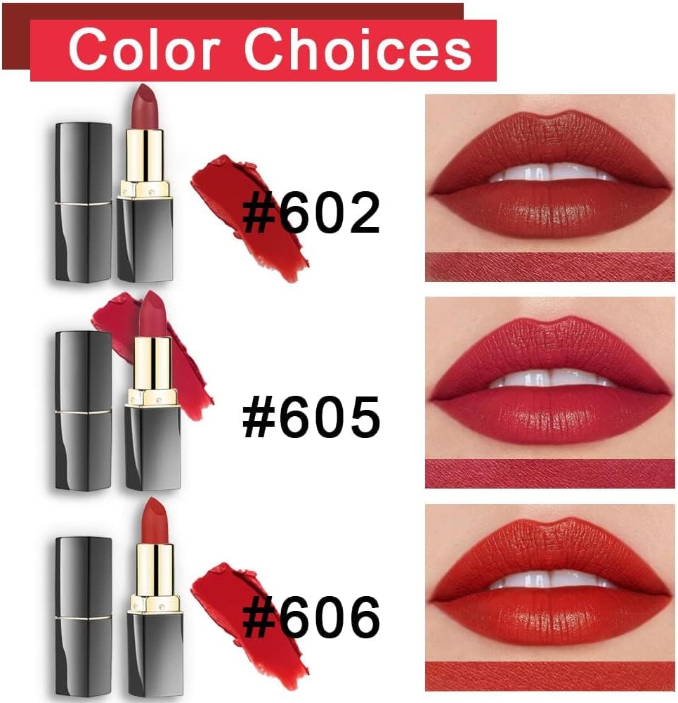 Red Matte Lipstick Set 3 Pcs