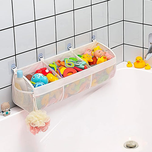 3-Compartment Bathtub Toy Storage Bag 