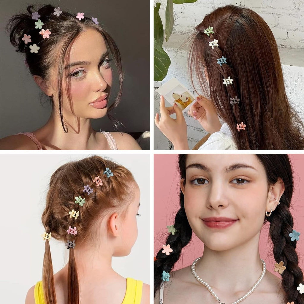 100 Pcs Colorful Mini Flower Clips