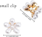 Small Pearl Hair Claw Clips 8 Pcs