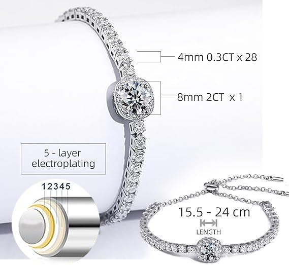 Luxury Moissanite Tennis Bracelet for Women