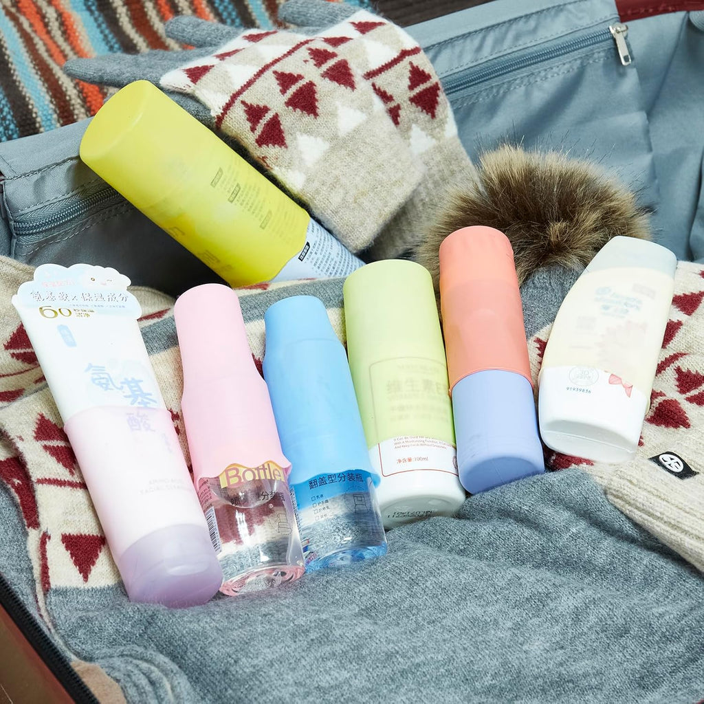 Travel Silicone Bottle Covers Set of 8