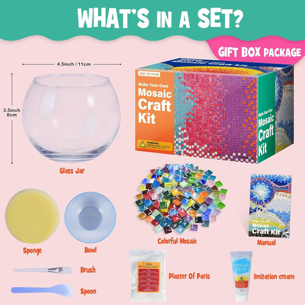 Glass Mosaic Candle Holder Kit