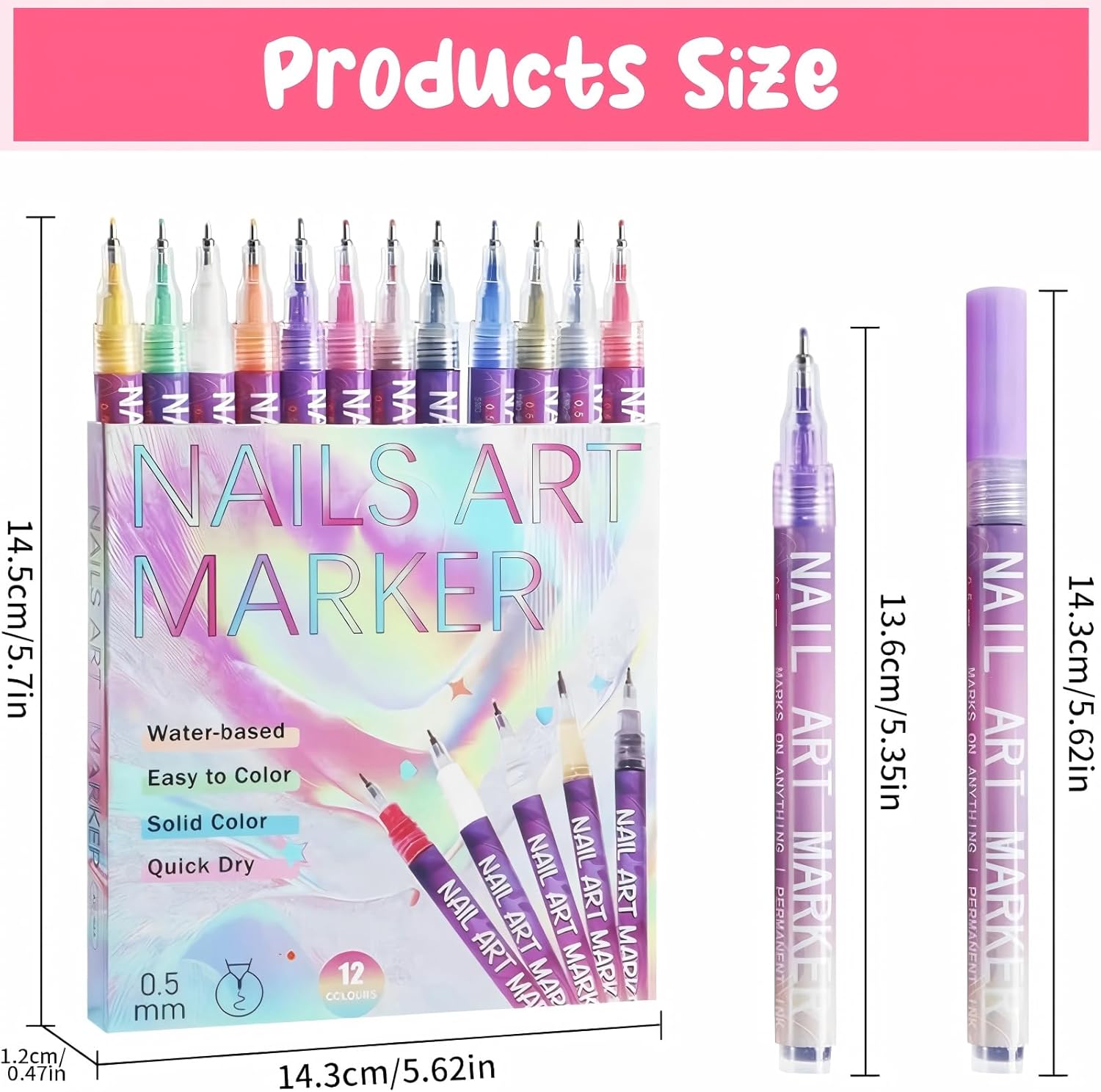 12 Colors Quickly Dry Nail Art Tools Set