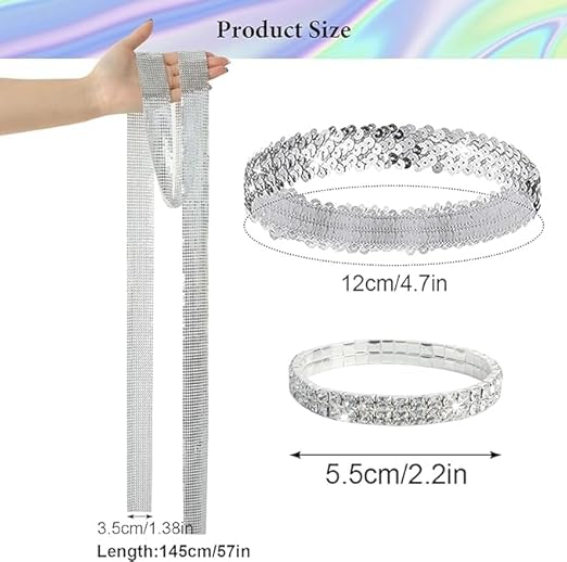 70s Disco Outfit Accessories Set Women 6 Pcs
