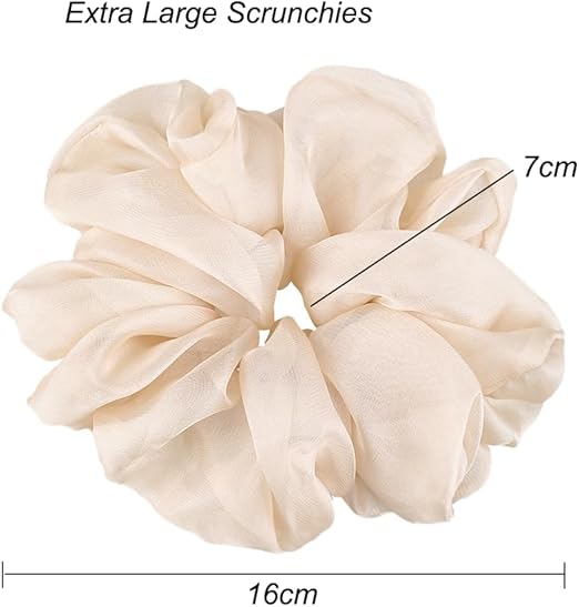 6 Pack Soft Chiffon Scrunchie hair ties