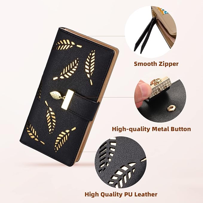 Elegant Card Holder Clutch with Zipper & Buckle
