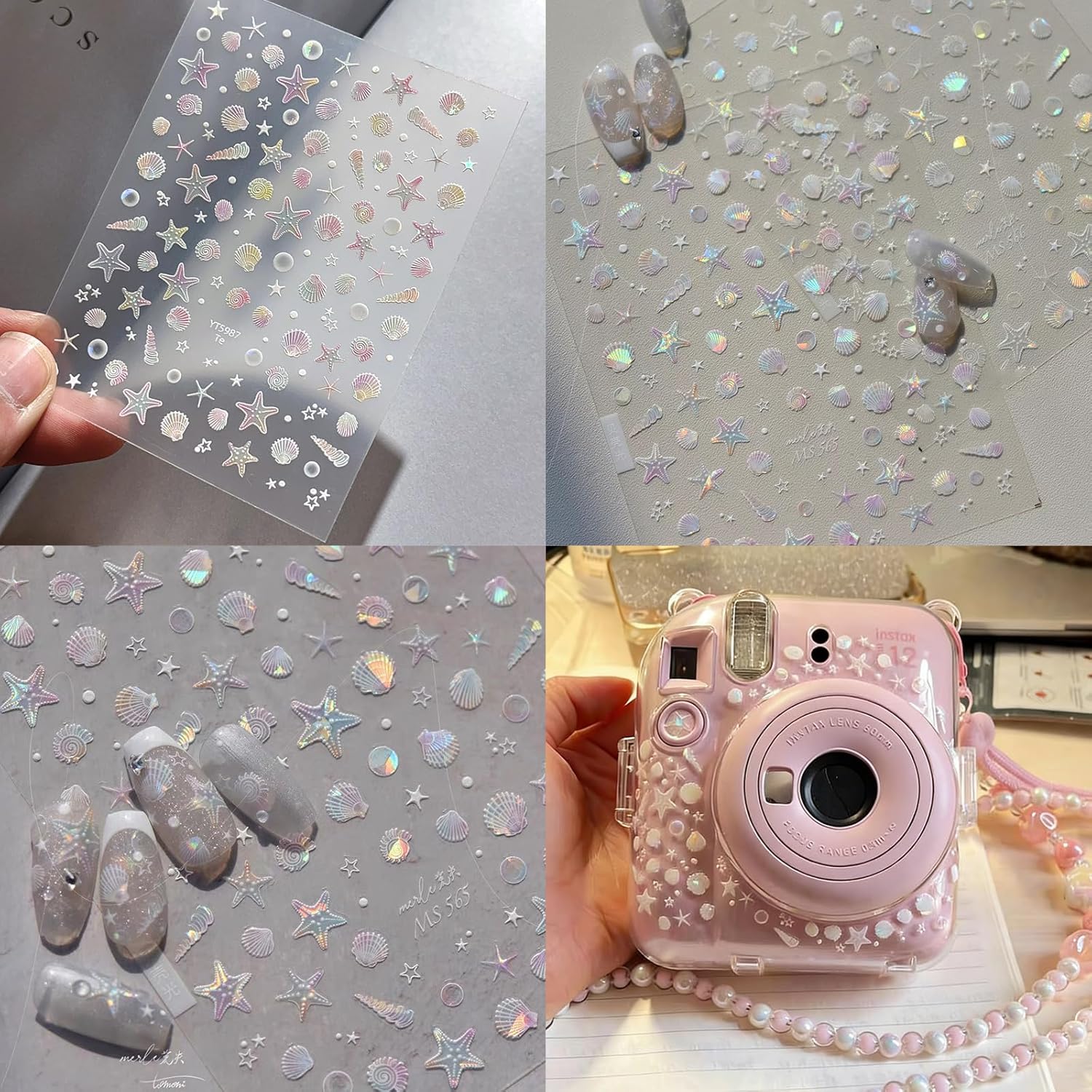 Summer Starfish Nail Art Stickers 3 Sheets
