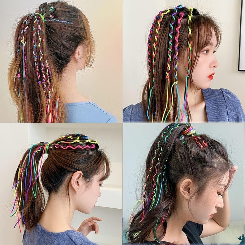 Rainbow Hair Wraps for Braids & Dreadlocks 116 Pcs