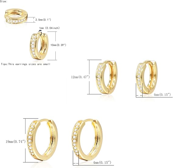 Gold Plated Hoop Earrings for Women