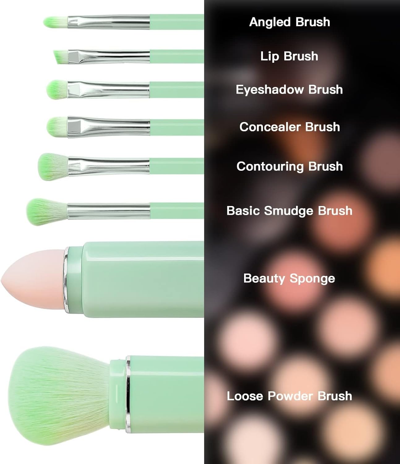 8 in 1 Retractable Makeup Brush Set
