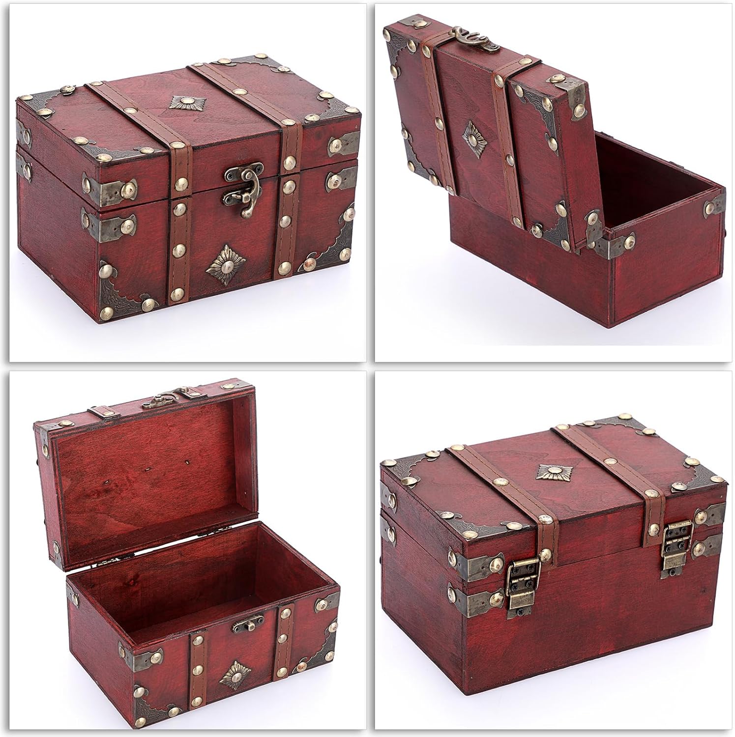 Vintage Wood Treasure Chest Box