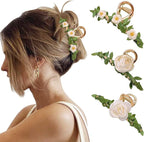 3 Pcs Large Butterfly Flower Hair Claw Clips for Women 
