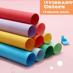 Double-Sided Colored Craft Paper 100 Sheets