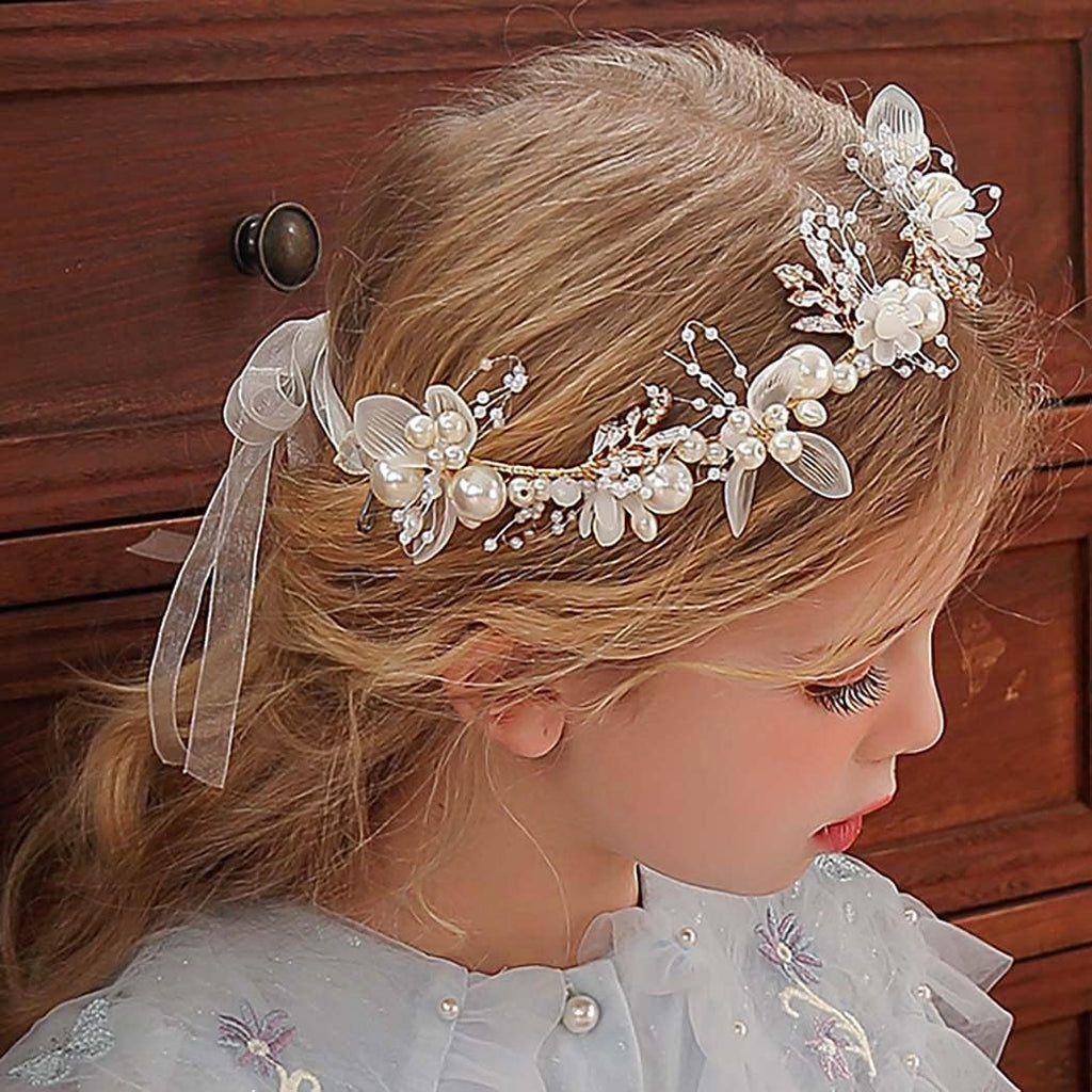 Flower Crystal Headpiece Rhinestone Pearl