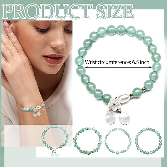 Natural Stone Jade Bracelet Set
