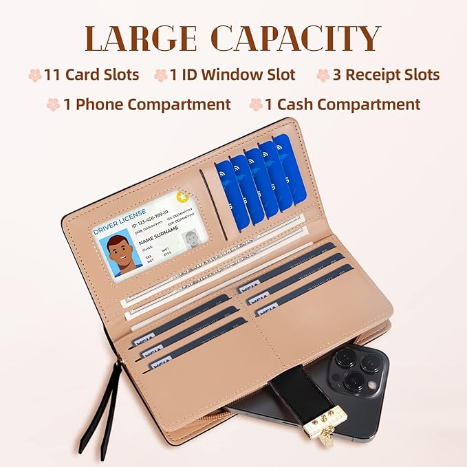 Elegant Card Holder Clutch with Zipper & Buckle
