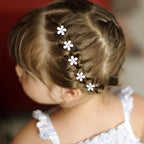 30 Pcs Mini White Rhinestone Flower Hair Clips
