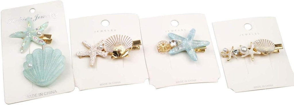 Shell Pearl Starfish Hair Clip Set for Women
