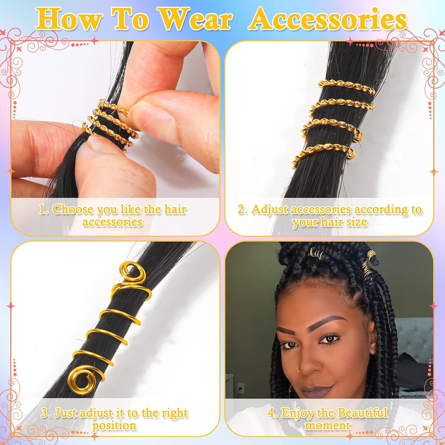 Gold Hair Jewelry for Braids & Dreadlocks