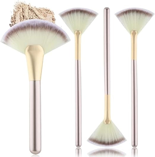 4 Pcs Facial Fan Makeup Brush Set 