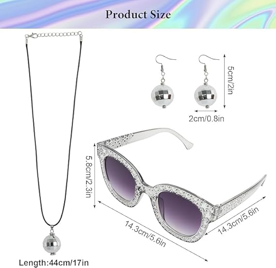 70s Disco Outfit Accessories Set Women 6 Pcs
