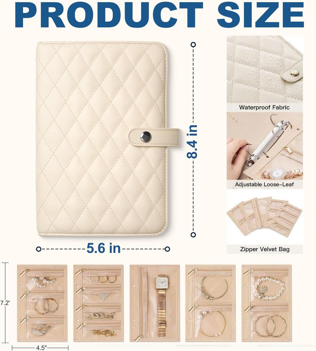 Travel Jewelry Organizer Case with Clear Zipper