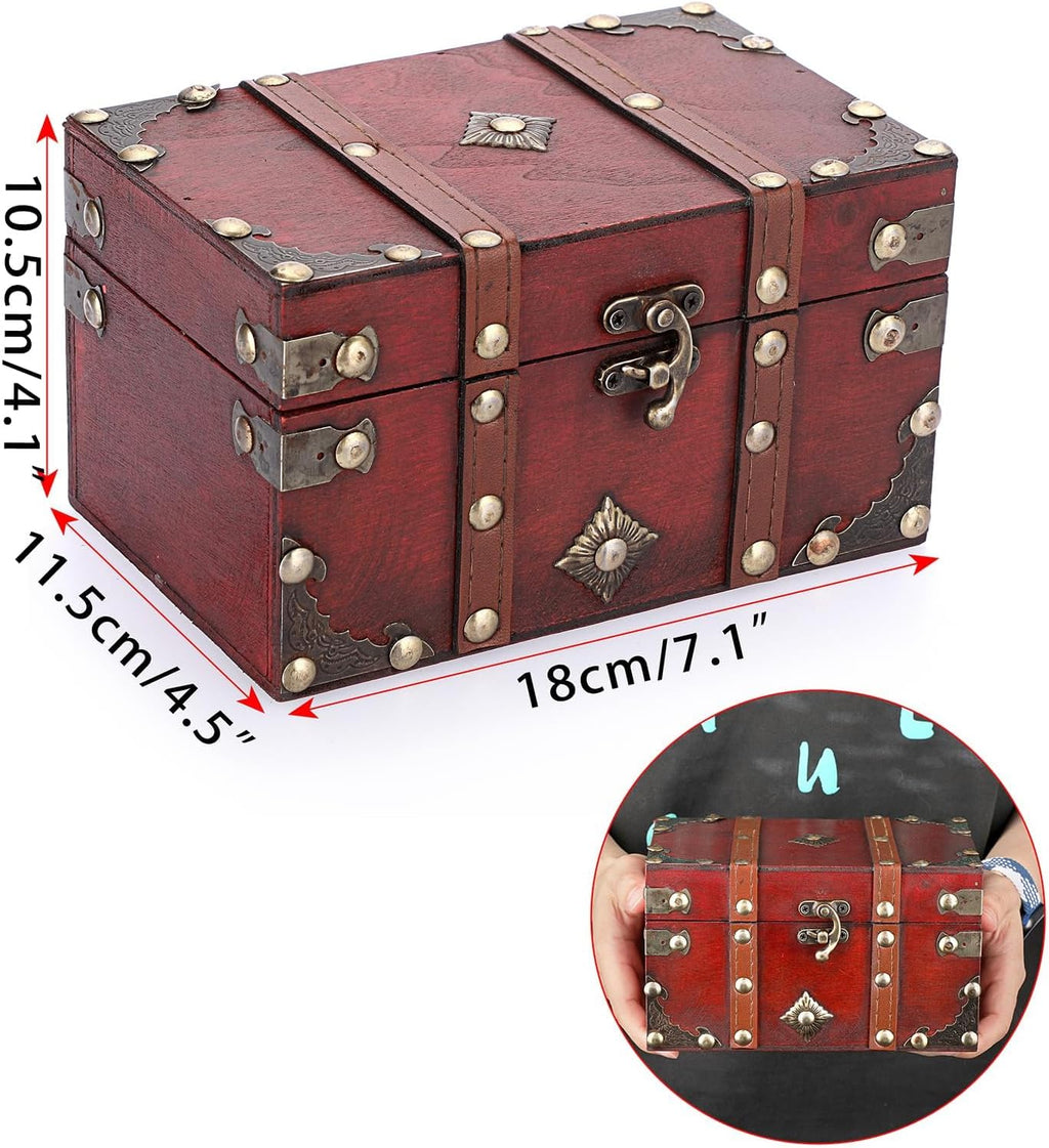 Vintage Wood Treasure Chest Box