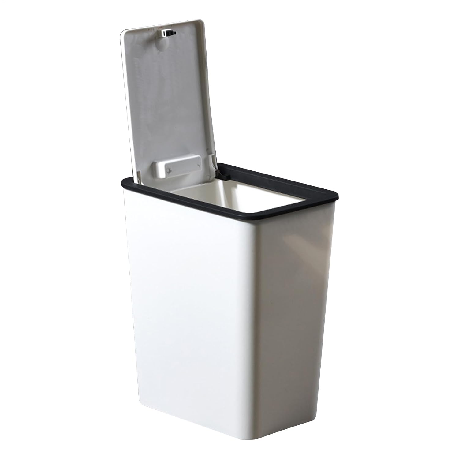 Slim Trash Bin with Lid – 13L Press Top Waste Bin for Kitchen, Bedroom & Home Use