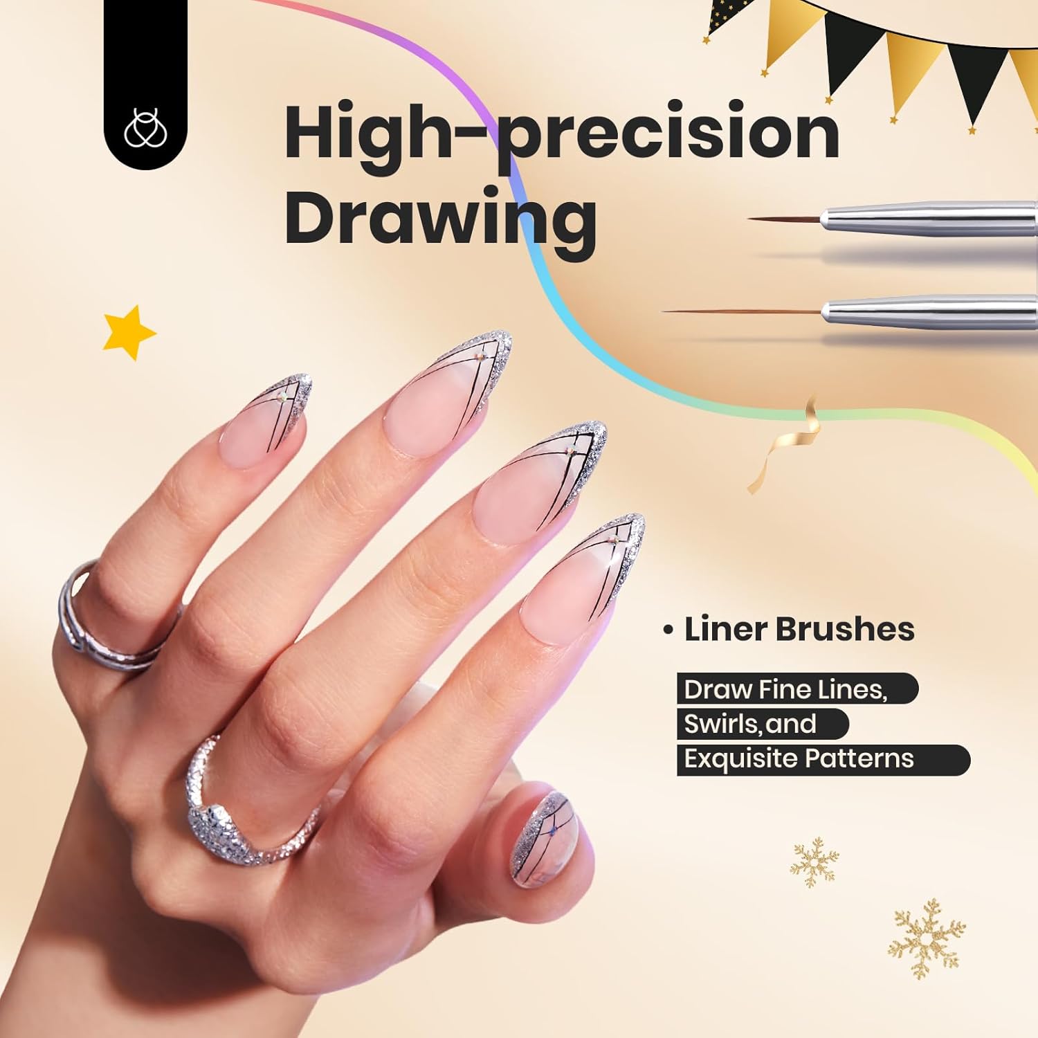 6 Pcs Beetles Gel Nail Art Brush Set