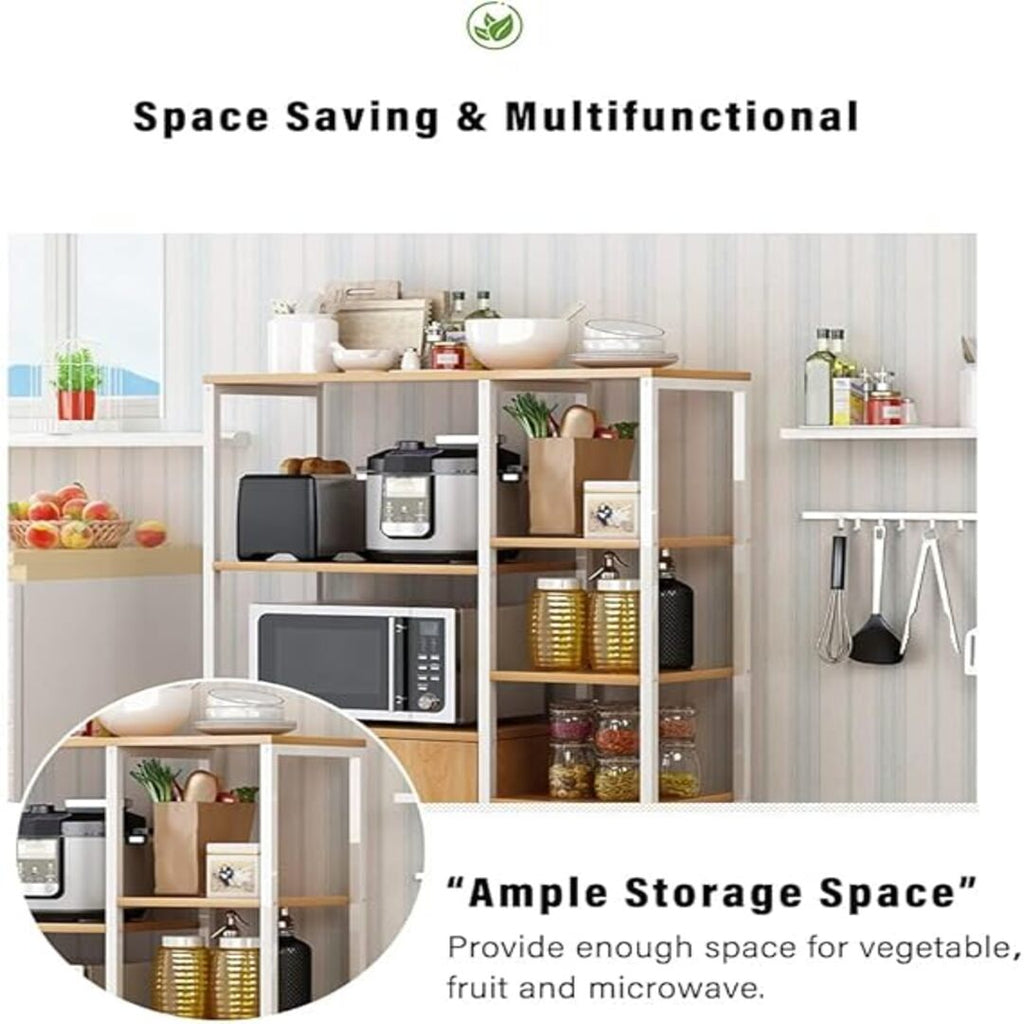 4-Tier Kitchen Organizer Cabinet – Microwave Stand & Shelf
