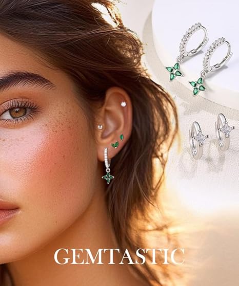 Flat Back Stud Earrings Set for Women & Men