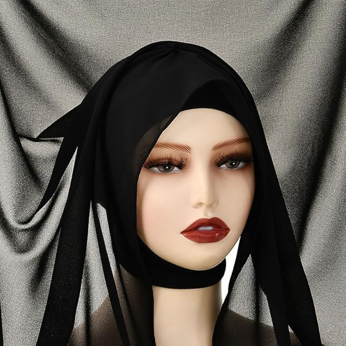 Hijab Chiffon Scarf with Built-in Undercap