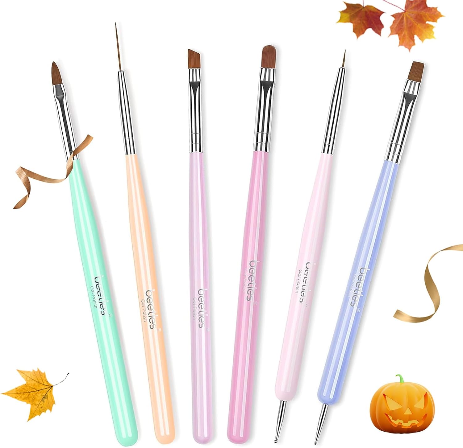 6 Pcs Beetles Gel Nail Art Brush Set 