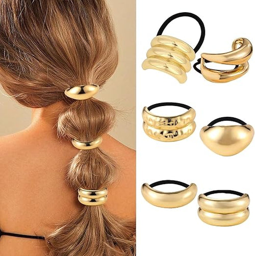 6 Pieces Metal Geometric Hair Bands for Women 