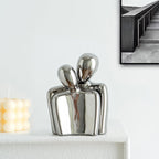 Romantic Couple Statue Decor Silver