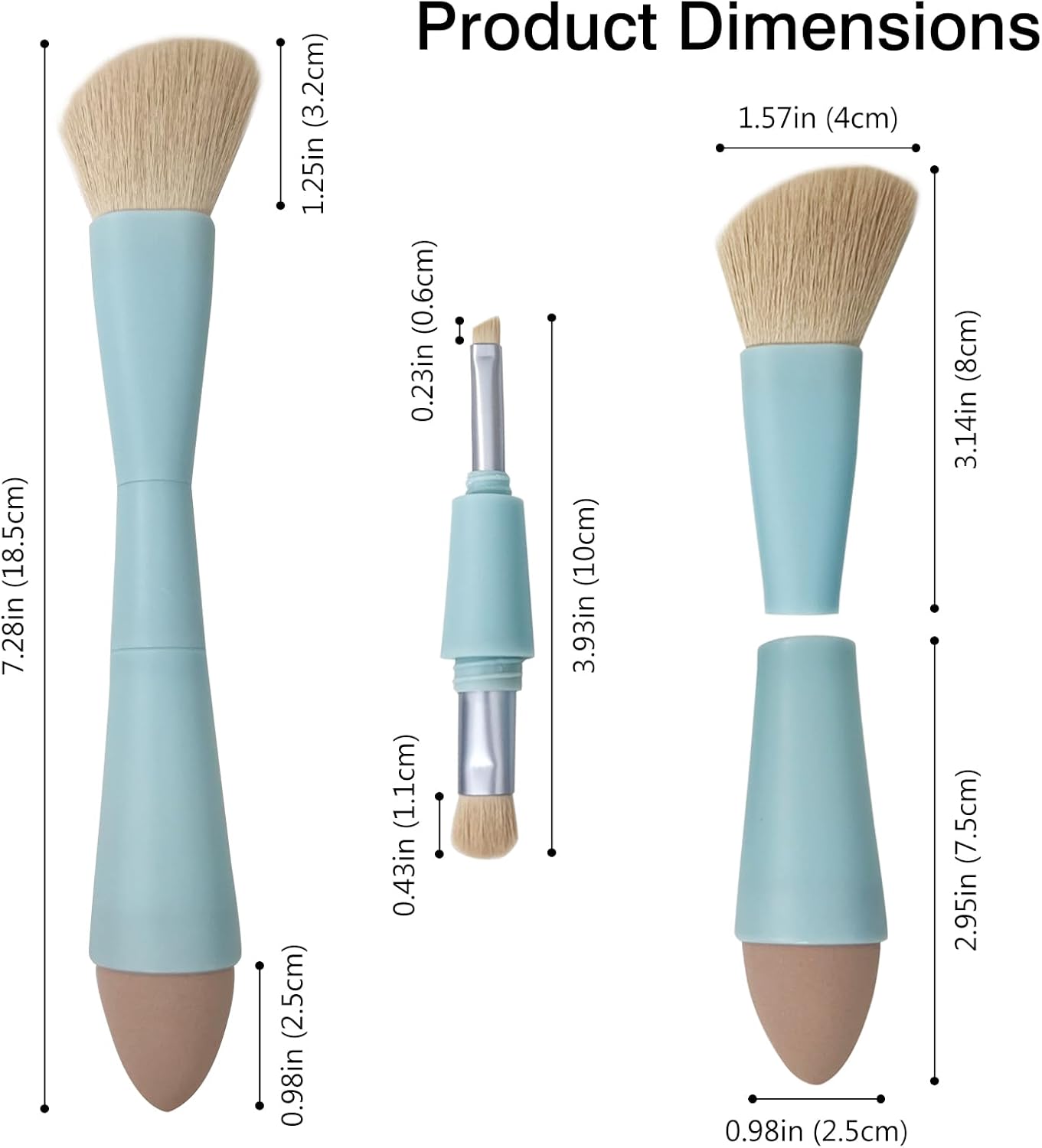 4-in-1 Travel Makeup Brush Set
