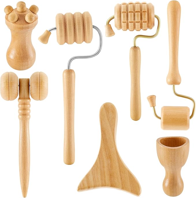 7 Pcs Wooden Face Massage Tool Set 